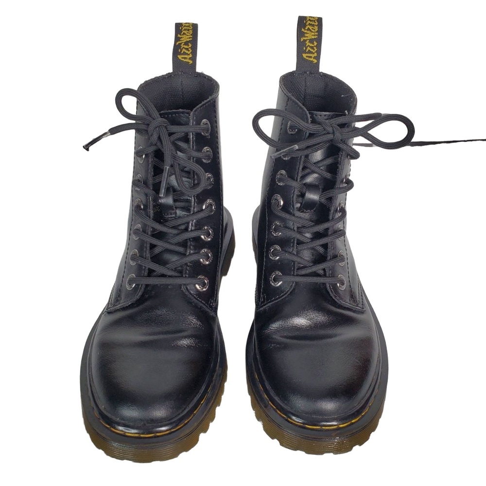 Dr. Martens Luana Women’s Air Wair Black‎ Leather Combat Boots Black 6
